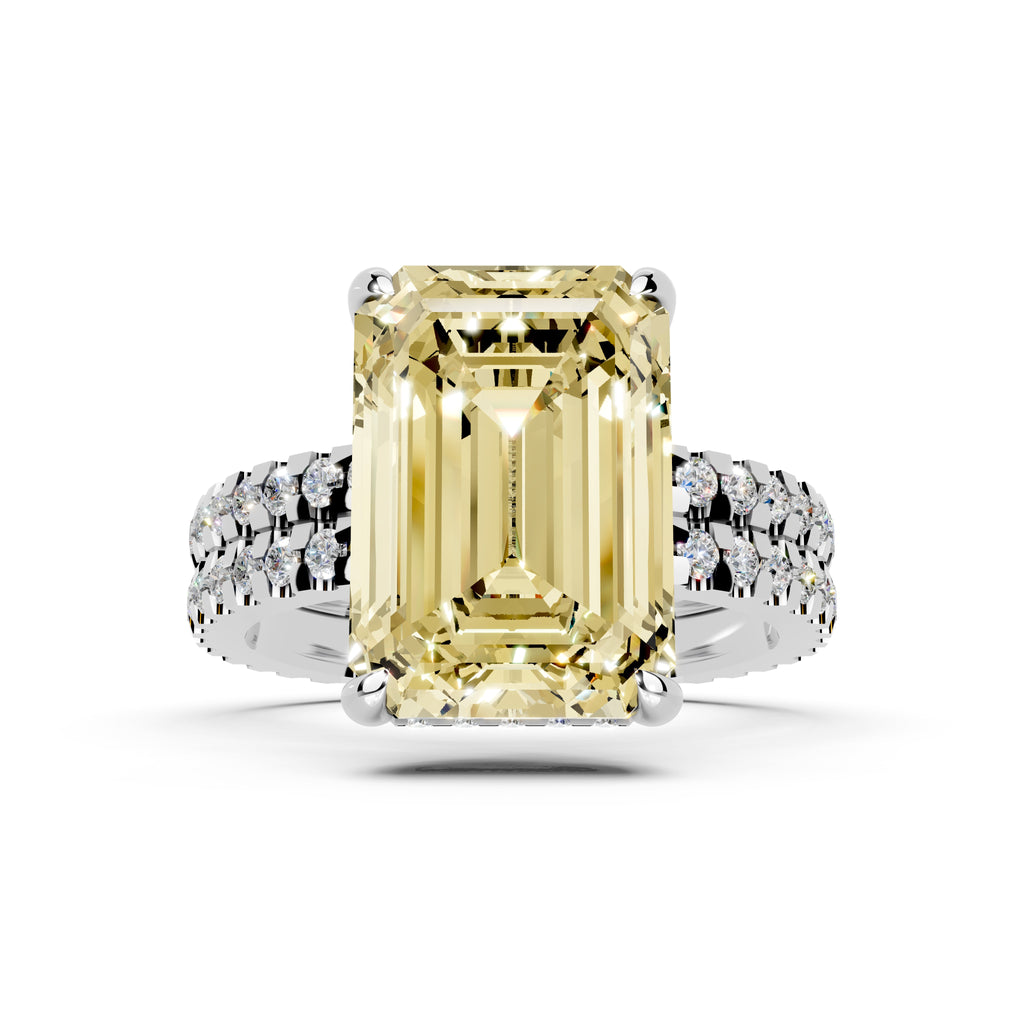 Emerald solitaire Ring set