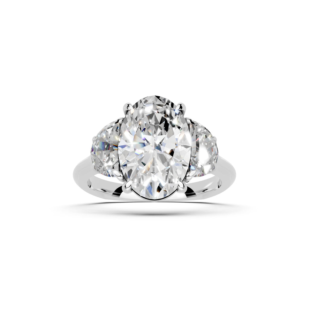 Heart Lab Diamond Three Stone Engagement Ring