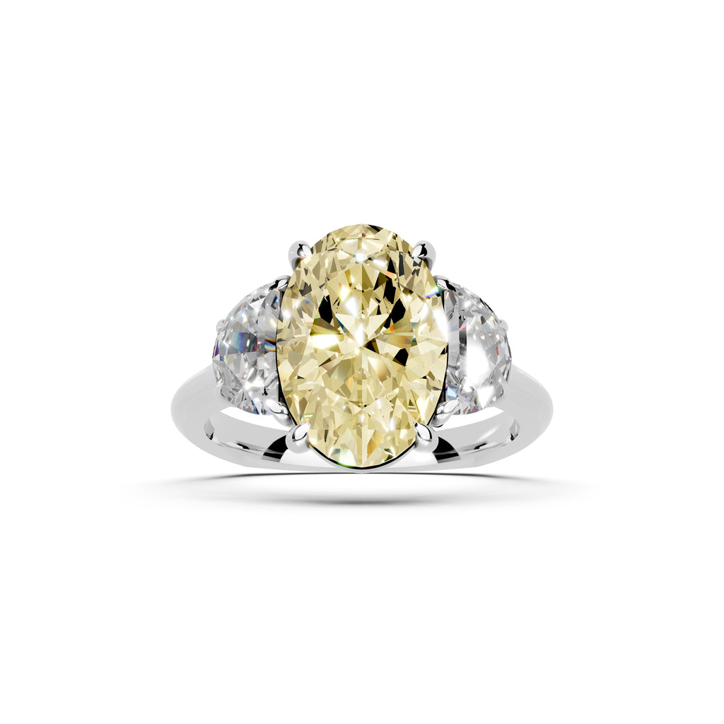 Heart Lab Diamond Three Stone Engagement Ring